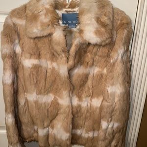 Blonde Two-Tone rabbit fur coat